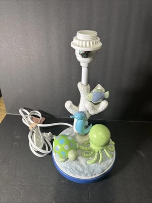 Lámpara infantil de burbujas línea para niños tema vida marina océano azul verde aguamarina sin pantalla Foto 1 de 4