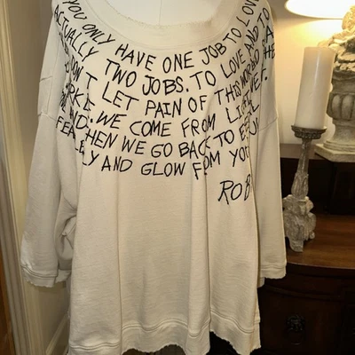 Magnolia 珍珠刺绣 Robin Quote 奶油色卫衣 — 第 1/4 张图片