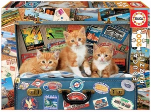 NEW Educa Jigsaw Puzzle 200 Pieces 8+ Ages Travelling Kittens - Picture 1 of 2