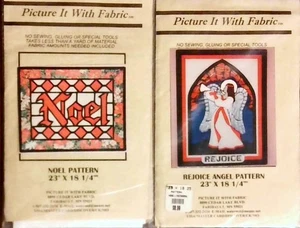 2 patterns Picture It With Fabric Noel & Rejoice Angel CHRISTMAS 23" x 18 quilt - Picture 1 of 2