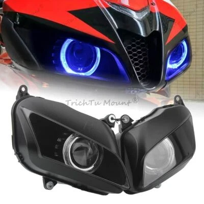 Faro completamente montado con ojos de ángel azules para Honda CBR600RR (F5) 2007-2012 Foto 1 de 4