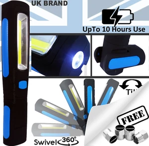 Led Work Light Torch Rechargeable 3W COB USB Portable Spotlight SWLR27+CP - Picture 1 of 19