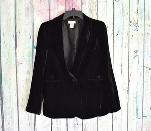 Women's Wear It Suit Blazer Suede Size 0.5 Black Button Closure PRE-OWNED - Picture 1 of 8