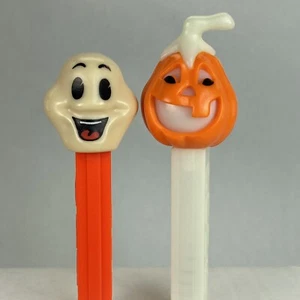 Dispensadores PEZ Ghost Happy Henry & Happy Jack-O-Lantern retirados Halloween - Imagen 1 de 7
