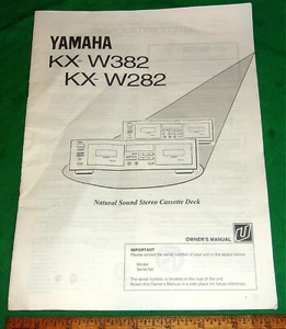 Cubierta de cinta de casete estéreo Yamaha KX-W382/KX-W282 manual del propietario - Imagen 1 de 5