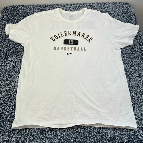 Nike Purdue Boilermakers Basketball Shirt Mens Extra Large White Athletic Cut Cover