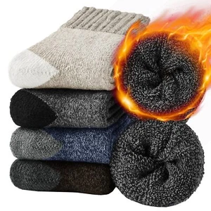 Wool Socks for Men Cold Weather Thermal Warm Crew Socks for Winter Thick Hiki... - Picture 1 of 6