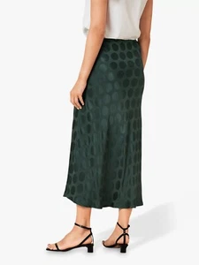Masai satin Midi Skirt Green Size XS Sybil Dot - Picture 1 of 9