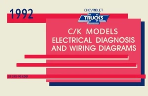 1992 Chevrolet C/K Truck Wiring Diagrams Schematics Factory Specification - Picture 1 of 1