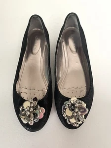 Zapatos planos de ballets CALVIN KLIEN MAXEE para mujer negro gamuza brillante talla 6,5 - Imagen 1 de 5
