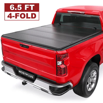 6.5FT 4-Fold FRP Hard Bed Tonneau Cover For 2014-2025 Silverado Sierra 1500 Foto 1 de 4