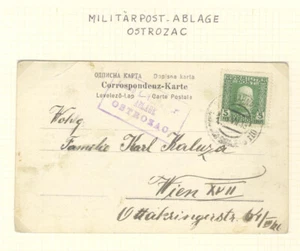Bosnia Militarpost Ablage Ostrozac on postcard railway cancel - Picture 1 of 1