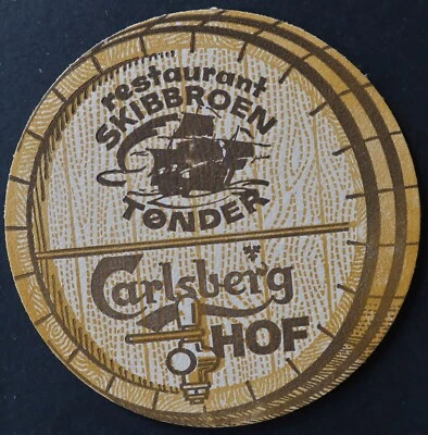Sous-bock bière CARLSBERG Restaurant Skibroen Tonder beermat coaster 1 - Photo 1/2