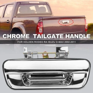 Chrome Rear Tailgate Door Handle No-Keyhole For Isuzu Dmax Rodeo Pickup 2003-12 - Picture 1 of 7