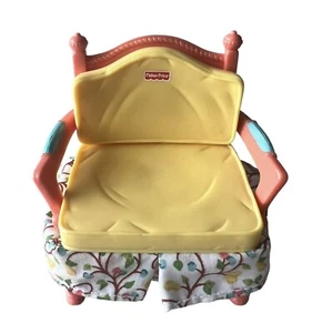 Silla Fisher Price Loving Family para casa de muñecas amarillo rosa con repuesto de falda - Imagen 1 de 5