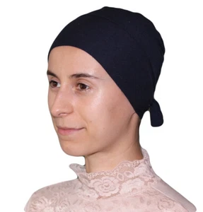Islamic Turkish Cap Firdevs Luxury Jersey Hijab Bonnet Underscarf Navy Blue - Picture 1 of 3