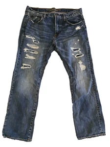 American Eagle Original gerade blau Distressed Denim Jeans Herren Größe 36x32 - Bild 1 von 5