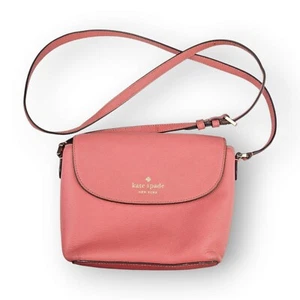Kate Spade Emmie Flap Crossbody Bag Pink Pebbled Leather Magnetic Snap Purse     - Picture 1 of 19