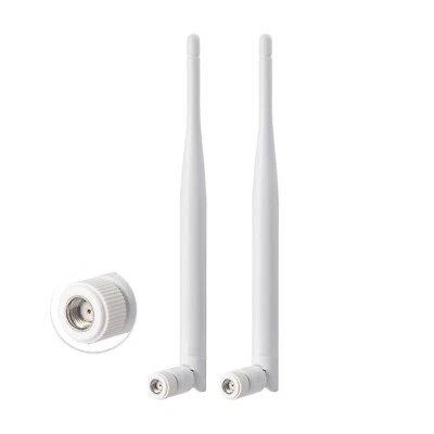 2Pcs White WiFi Antenna 2.4GHz 5GHz 6dBi RP-SMA for WiFi Router Security Camera - Image 1 of 4