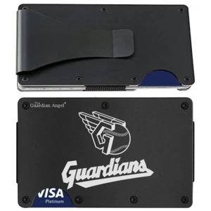 Cleveland Guardian Engraved Titanium Black RFID Blocking Wallet w Clip D7 - Picture 1 of 11