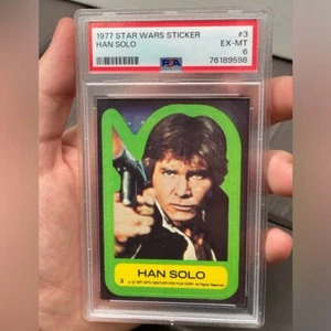1977 Star Wars Sticker #3 Han Solo PSA 6 Graded Trading Card - Picture 1 of 3