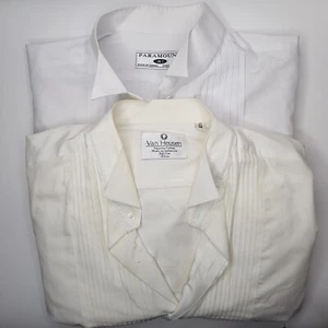Van Huesen Paramount Full Cut Long Sleeve Dress Shirt 2 Pack Mens Size 42 White - Picture 1 of 10