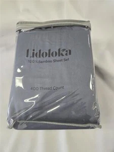 = Lidoloka King Sheet Set 100% Bamboo 400 Thread Count Blue G-K NEW - Picture 1 of 4