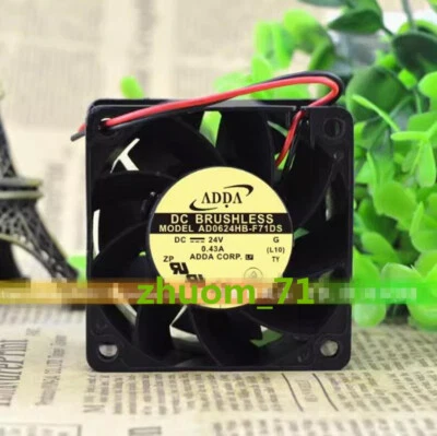 1PC ADDA 6038 6CM AD0624HB-F71DS 24V 0.43A inverter cooling fan - Image 1 of 3