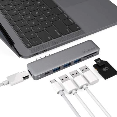 USB C Hub, dodocool 7-in-1 Type-C Adapter with 4K USB C to HD, SD/TF Card Reader - Image 1 of 4