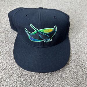 Tampa Bay Devil Rays Hat New Era Fitted 7 1/8 Cap Black Baseball jersey USA VTG