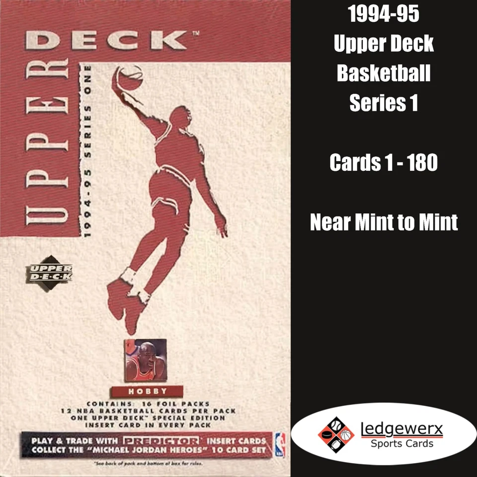 1994-95 Upper Deck Basketball Series 1 - Complete Your Set, Cards 1 - 180 - Image 1 of 1
