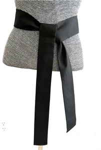 Japanese OBI Cotton Sash Belt Black 58"L x 2"W - Picture 1 of 3