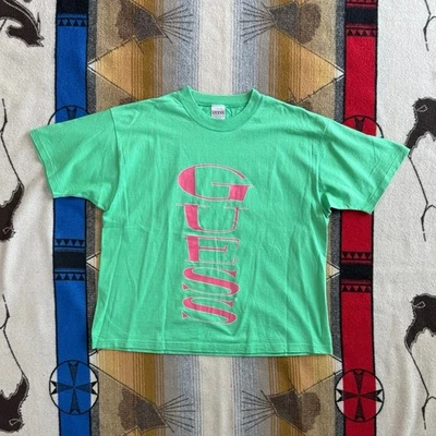 Винтажная женская футболка 90-х Guess Georges Marciano один размер подходит для всех сделано в США - Изображение 1 из 4