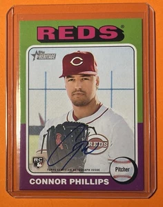 2024 Topps Heritage High CONNOR PHILLIPS RC AUTO Real One Reds Rookie Autograph - Bild 1 von 2