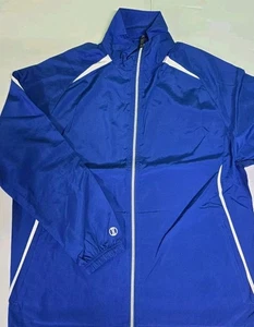 Chaqueta Holloway Hombre Vigorizante Mediana Azul Real Blanco Cremallera Atlética NUEVA - Imagen 1 de 4