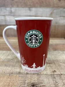 Starbucks Holiday 2006 Christmas Coffee Mug 12oz Red White Logo - Picture 1 of 5