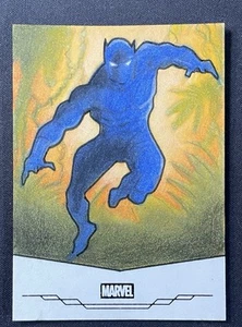 2025 Topps Chrome Marvel Black Panther Artist Sketch Card Stephane Leonardi 1/1! - Picture 1 of 3