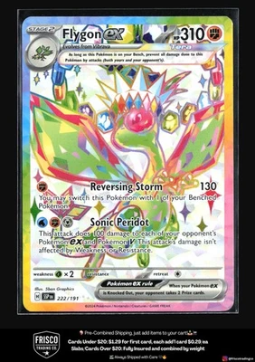 Flygon ex 222/191 Pokémon TCG SV08 Surging Sparks Illustration Rare NM - Image 1 of 2
