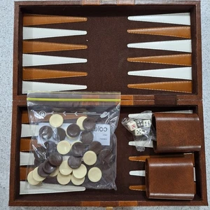 Juego de Mesa Backgammon Cuero sintético Premium 38CM para Adultos Niños Juego Clásico - Imagen 1 de 9