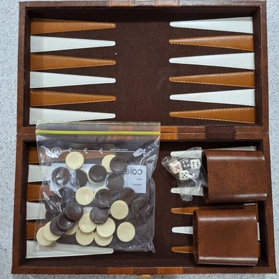 38CM Premium Leatherette Backgammon Board Game Set for Adults Kids Classic Game - image 1 of 4
