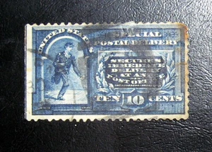 A Great US Stamp #E4 1894 10c Special Delivery - Messenger w/line under 10c - Picture 1 of 2