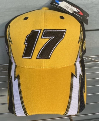 Sombrero ajustable amarillo Matt Kenseth #17 NASCAR Lightning Bolt Roush Fenway Racing Foto 1 de 3