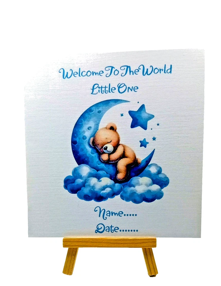 New Baby Personlised Handmade Card - Image 1 of 1