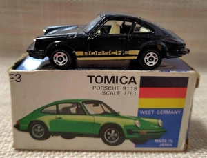 Vintage Tomica F3 Porsche 911S Black Diecast Car Blue Box Series Japan W/Box - Picture 1 of 8