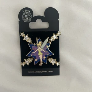 Tinker Bell Jeweled Stars with Springs, Snowflake-Shaped Disney Pin (48421) NOC - Picture 1 of 3