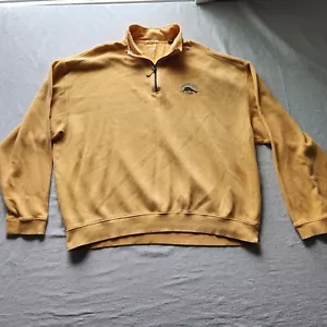 Vtg Tommy Bahama Relax 1/4 Zip Sweater Mens XXL 2XL Yellow Pullover Sweatshirt - Picture 1 of 12