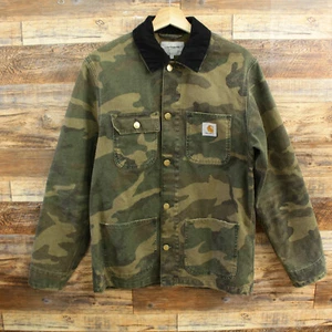 Vintage Carhartt Camouflage Jagdjacke Größe Small Knopf Michigan Mantel - Bild 1 von 9