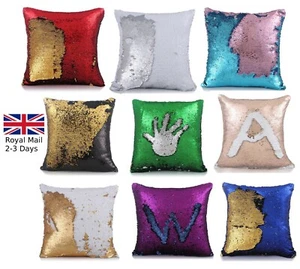 16" Magic Mermaid Pillow Case Reversible Sequin Glitter Sofa Cushion Cover Throw - Picture 1 of 13