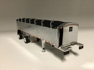 DCP 1/64 ALL CHROME MAC COAL DUMP W/SILVER FRAME BLACK TARP SPREAD AXLE - Picture 1 of 2