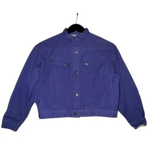 Vintage Kids Purple Denim Jacket Girls size 10 - Picture 1 of 8
